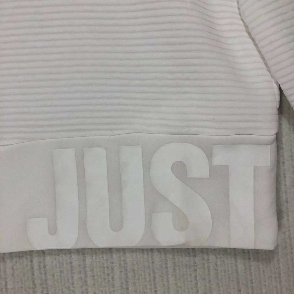 Nike Dri-FIT Pullover Sweatshirt Women's XS White Long Sleeve Just‎ Do It